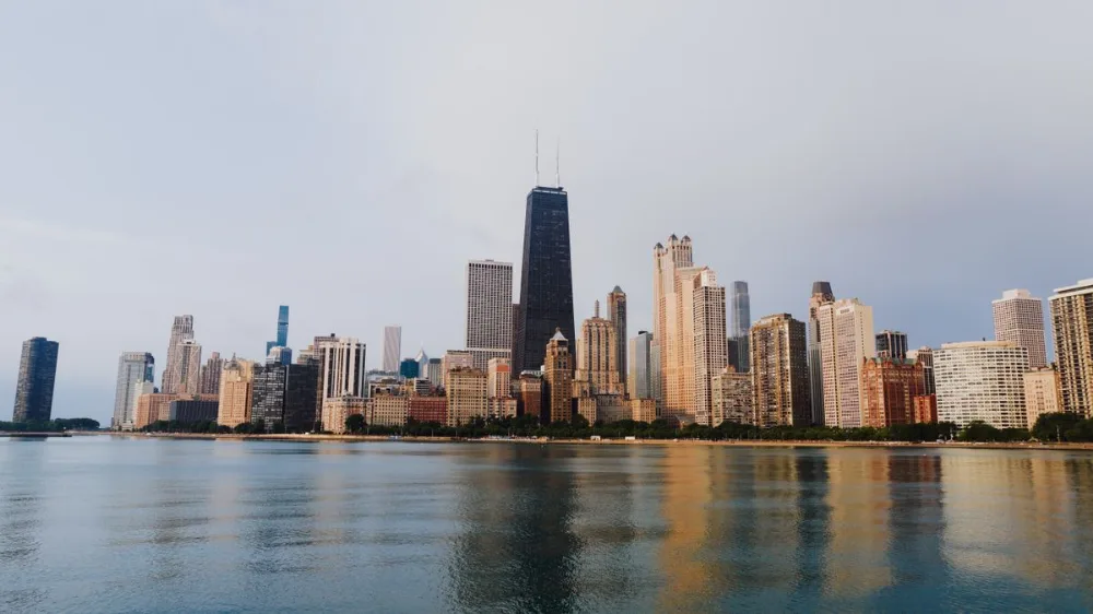 Chicago skyline seen across the waterfront